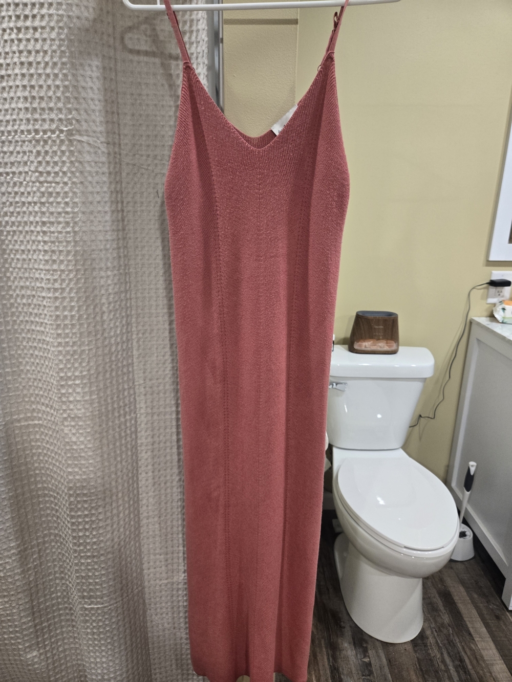 Freshman 1996 Slip Knit Maxi Dress in Dusty Rose Salmon NWT Bodycon Simple Soft